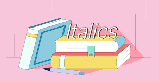 are news articles italicized